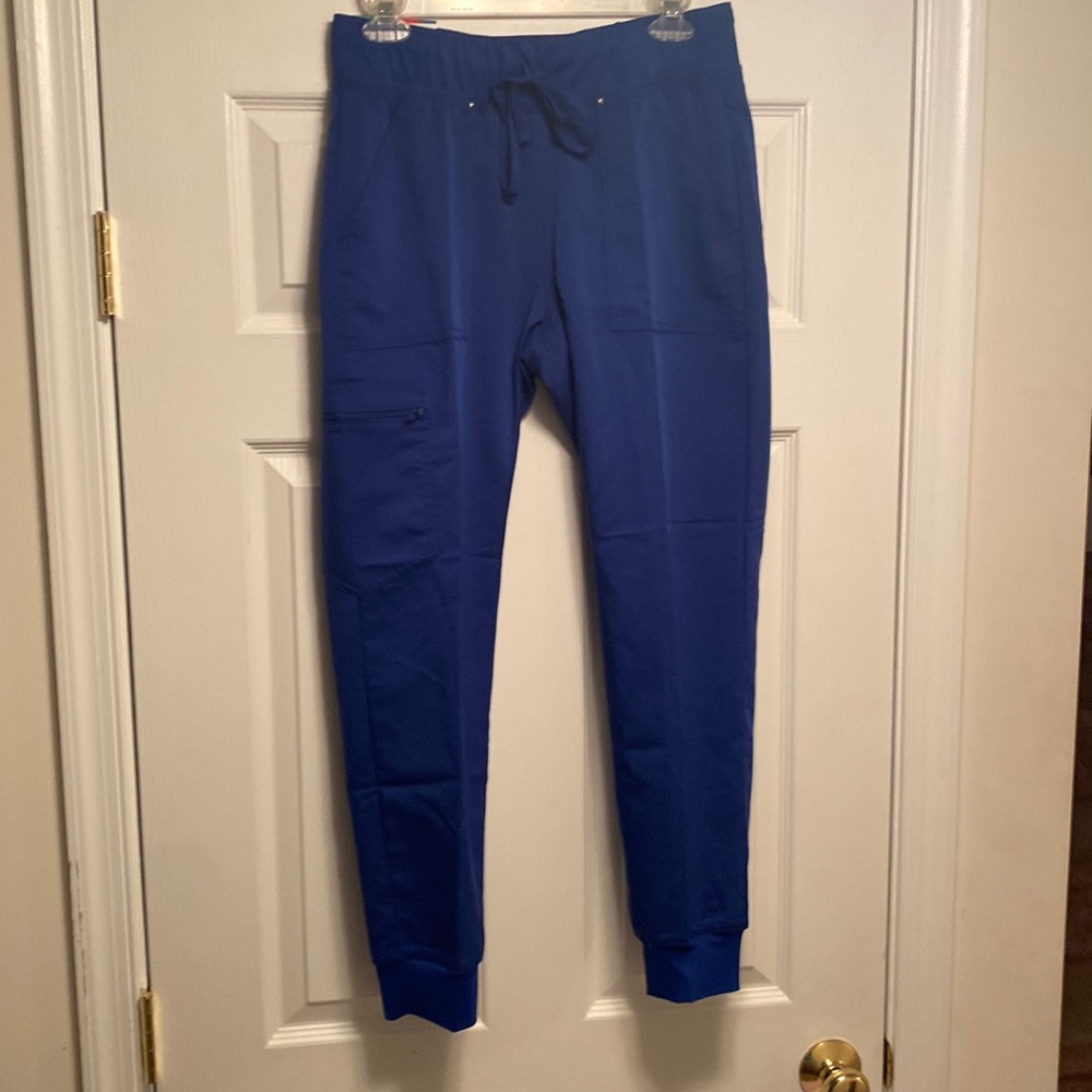 Brand New ScrubStar Electric Blue, Drawstring Joggers…size S (petite)